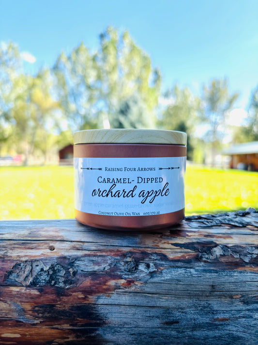 Caramel-Dipped Orchard Apple Candle Tin